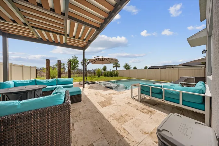 Covered Outdoor Living Area with private pool