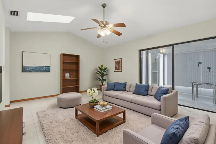 Virtually staged family room