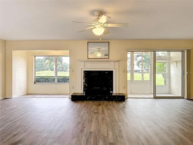 Enclosed lanai to the right, flex space #1 to the left