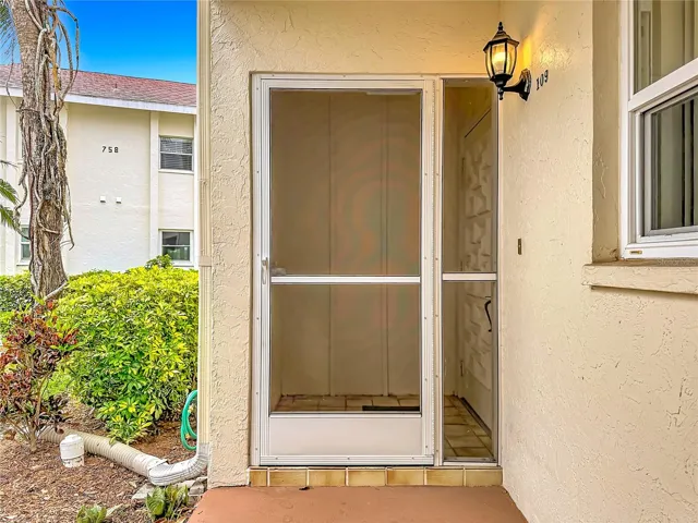 Screened front entry