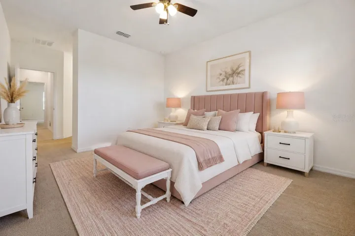 Spacious Secondary Bedroom with walk in Closet (Virtually Staged)