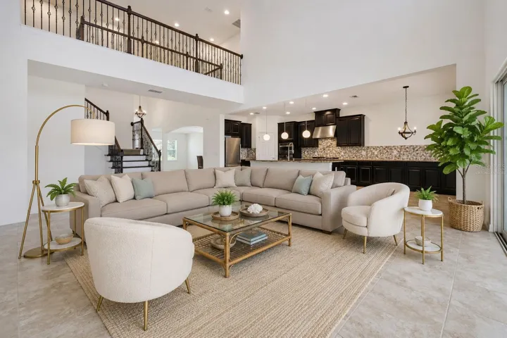 Open Family room (Virtually Staged)