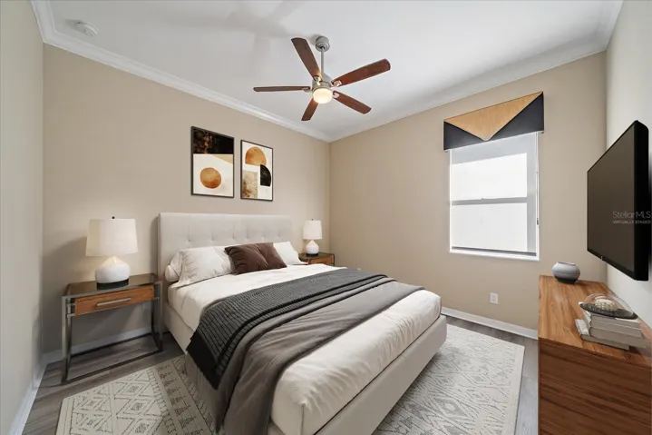 Virtually staged Bedroom 2