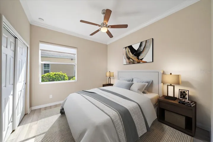 Virtually staged bedroom 3