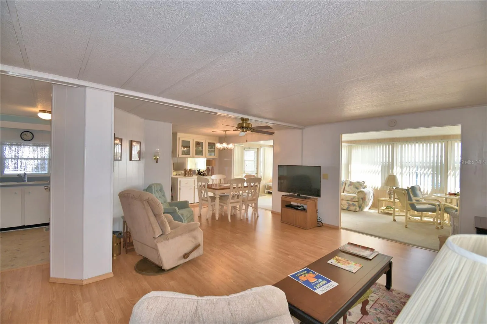 Living Room - Looking into Dining Room and Florida Room/Sun Porch