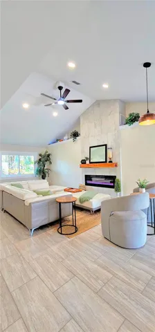 Vaulted Ceiling in Living Room