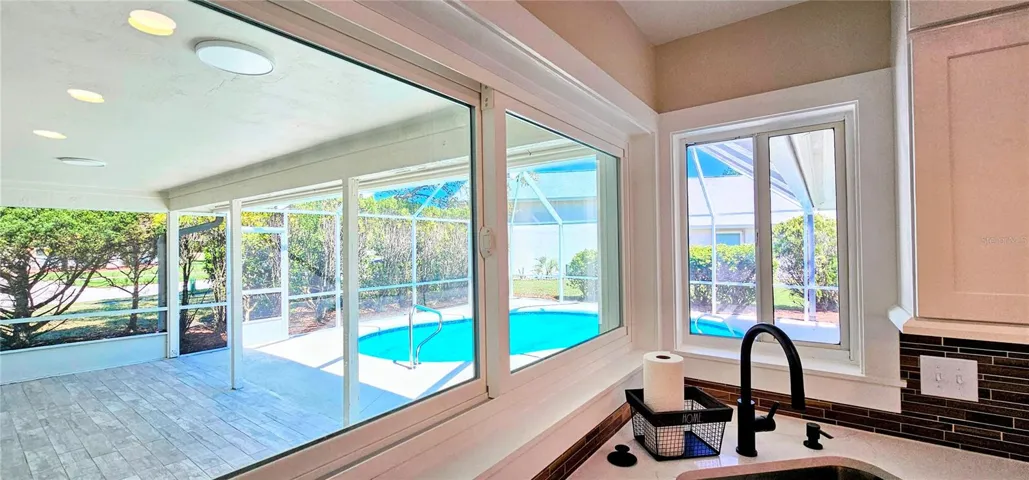 View of Pool from Kitchen Sink