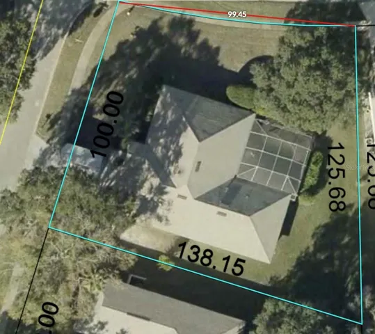 Aerial View & Dimensions of Homesite