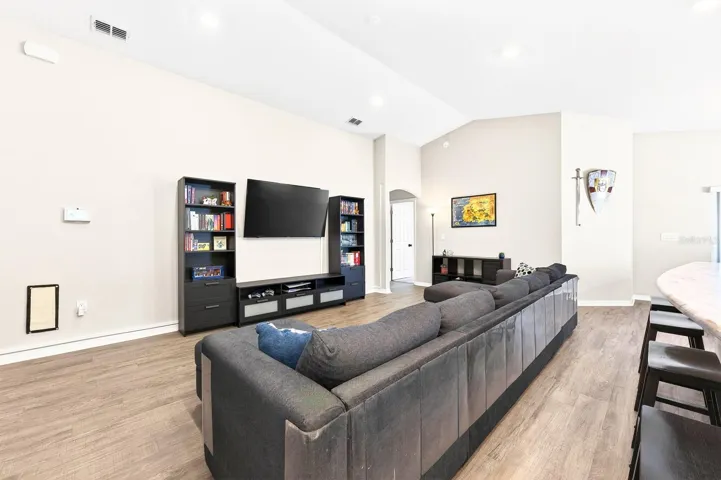 The Living Room provides a comfortable gathering space with an open and airy feel.