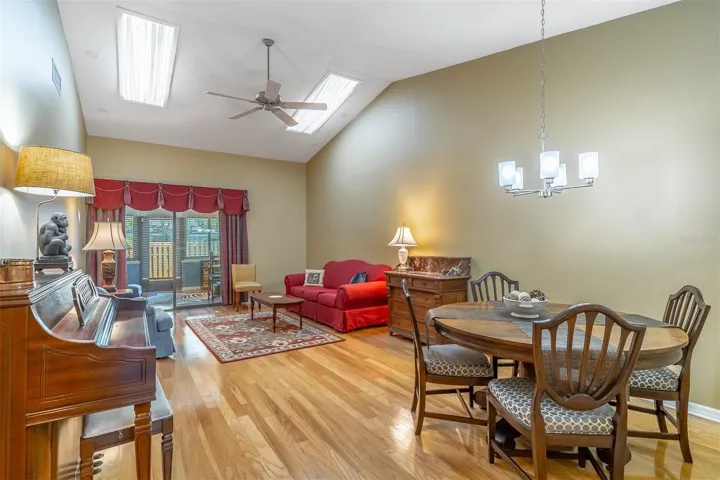 Living & Dining Room Combo with Skylights