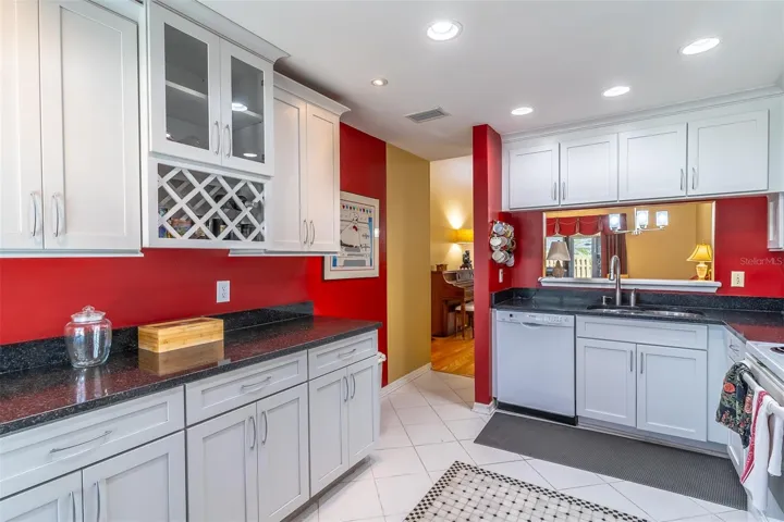 Kitchen Overlooks Dining & Living Room