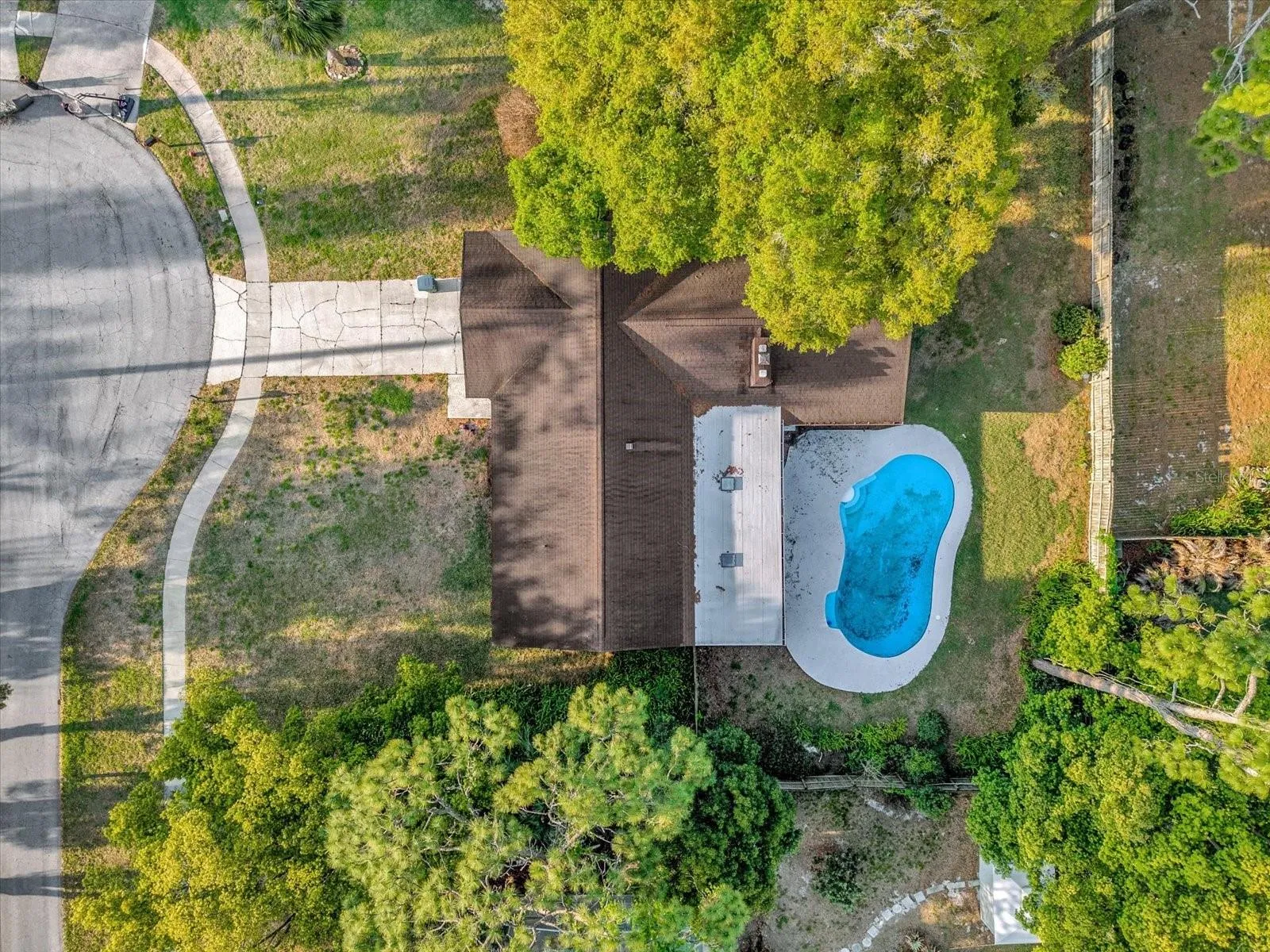 Aerial View of the property. New roof is being installed.