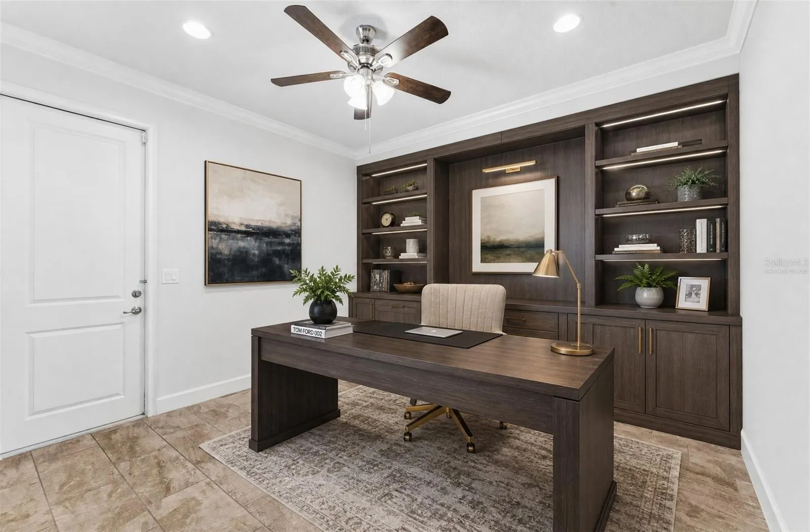Den/office off the foyer at the entry. Virtually Staged.