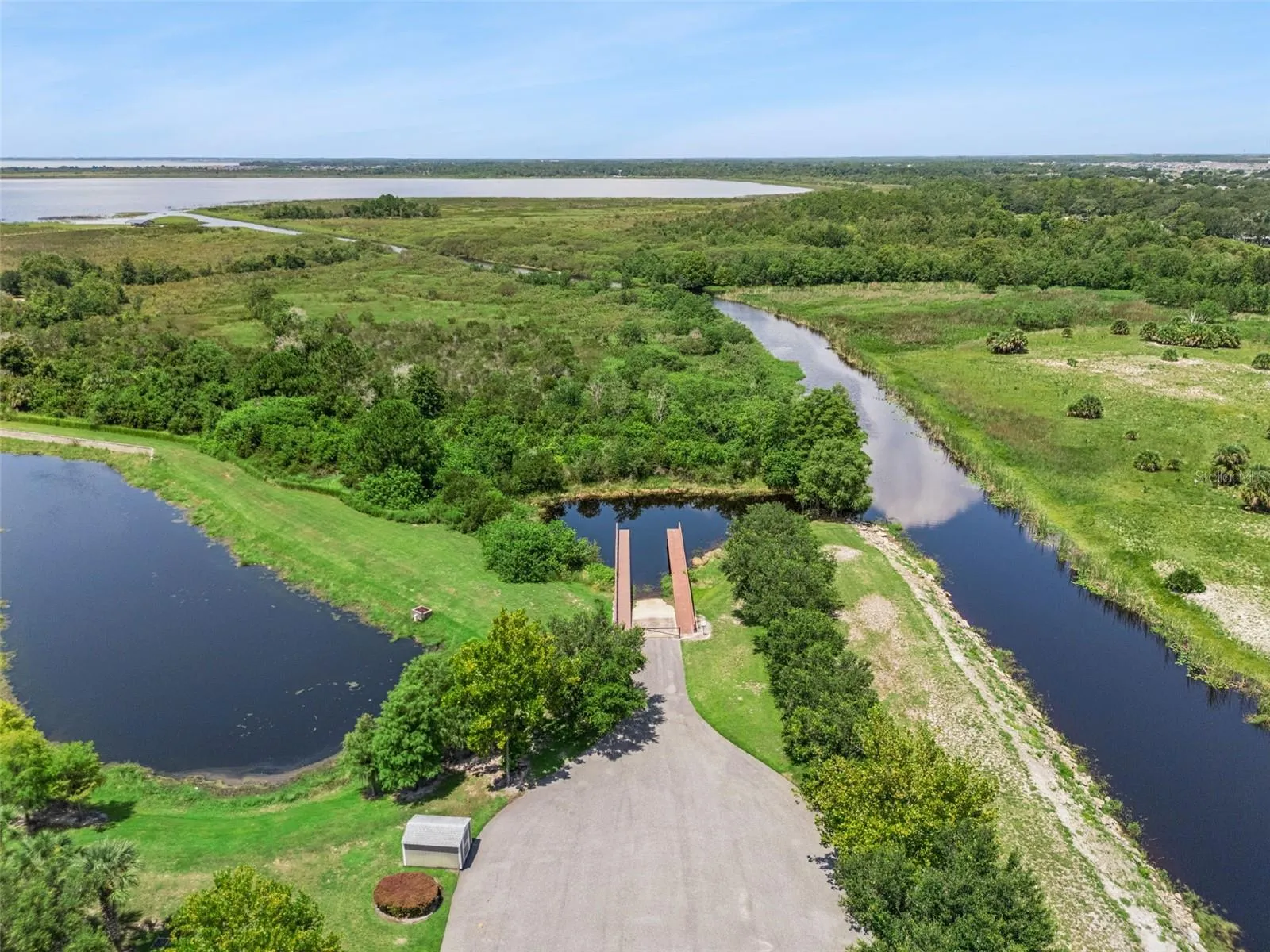 Community boat ramp for access to Fells Cove and the Toho chain of lakes.