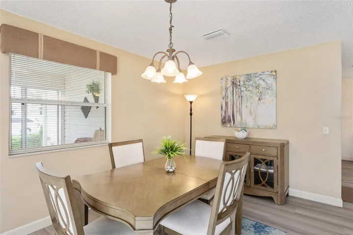 Close up view of the DINING ROOM