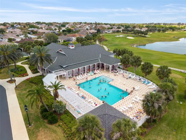 AERIAL of nearby Bacall Recreation Center - closeup of the pool