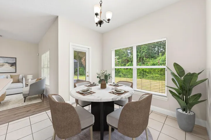 Light filled breakfast nook of the kitchen. Virtually Staged.