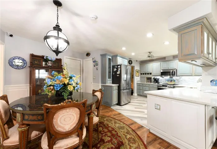 Eating space adjacent to updated kitchen
