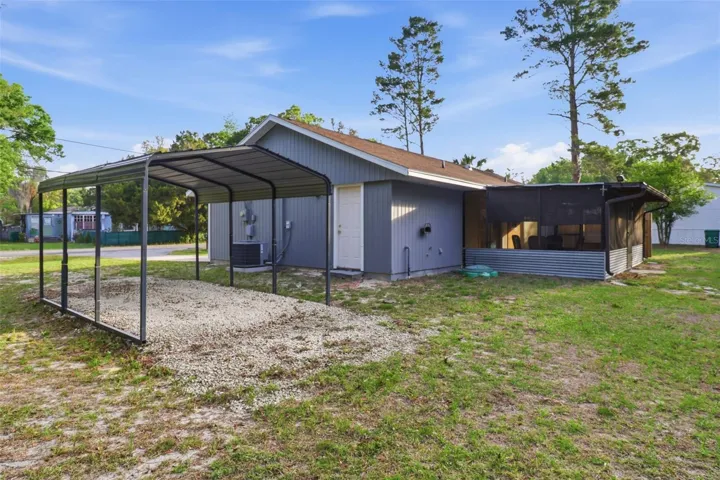 side view and carport