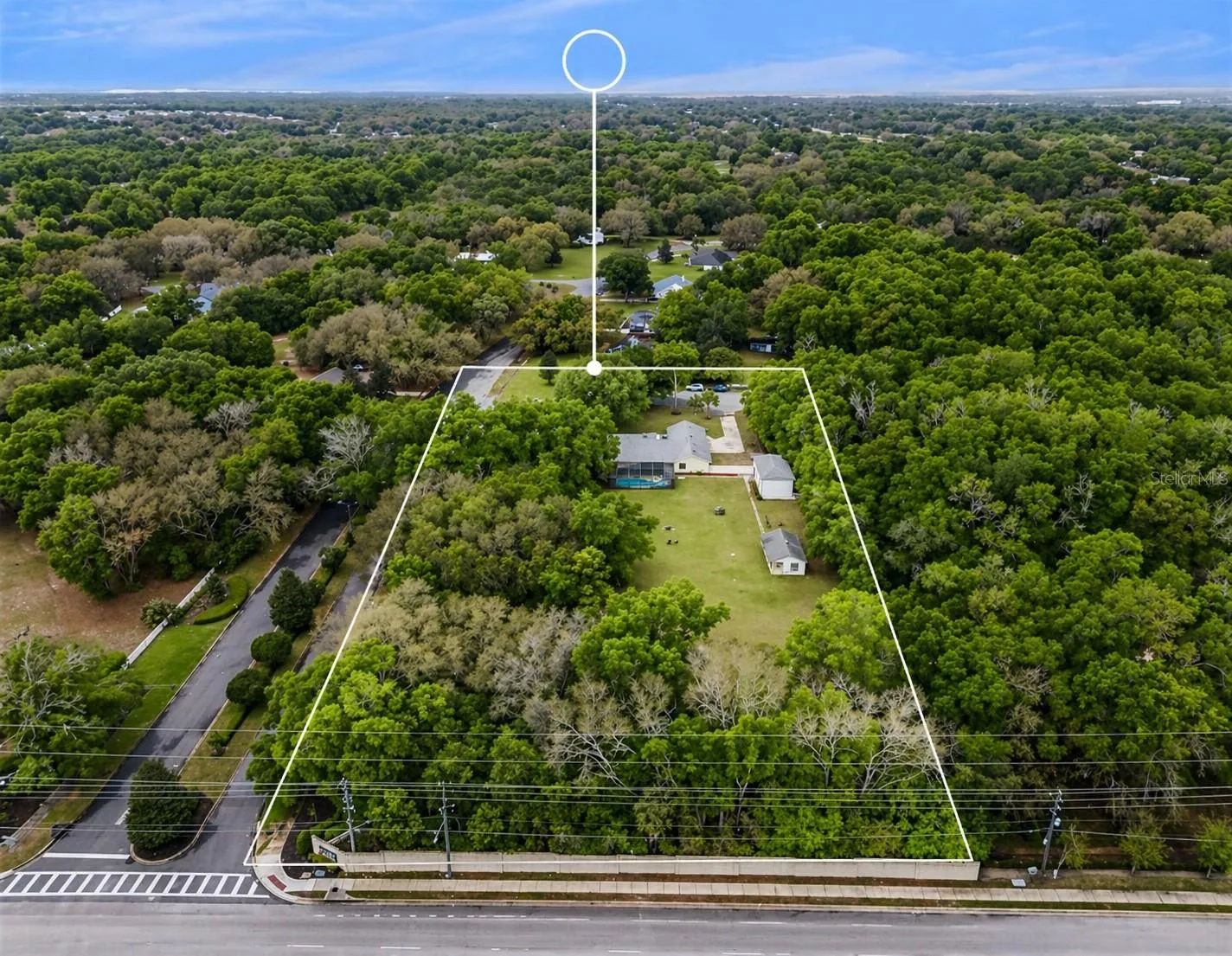 2.5 Acres Fully Fenced Property Aerial View
