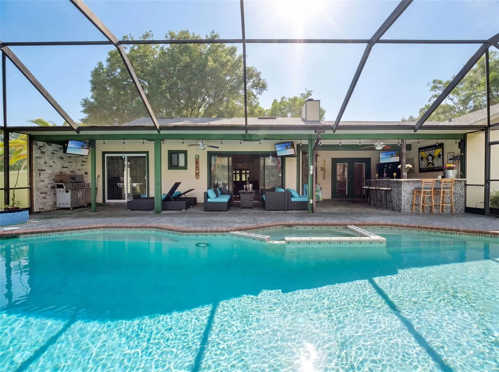 Screened Pool, Spa and Outdoor Entertainment Area