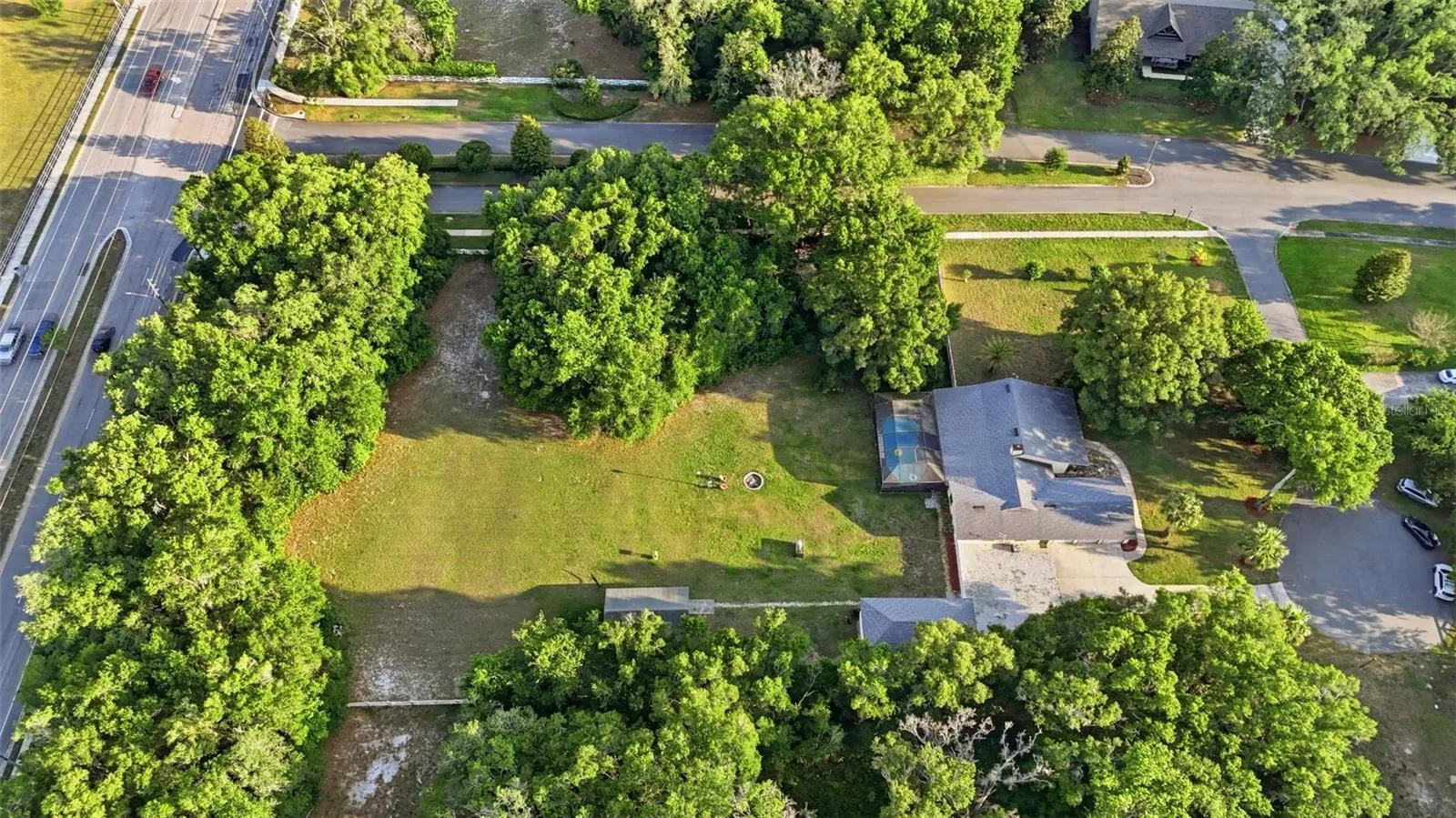 Bird"s Eye View of Main Home &amp; Expansive Backyard