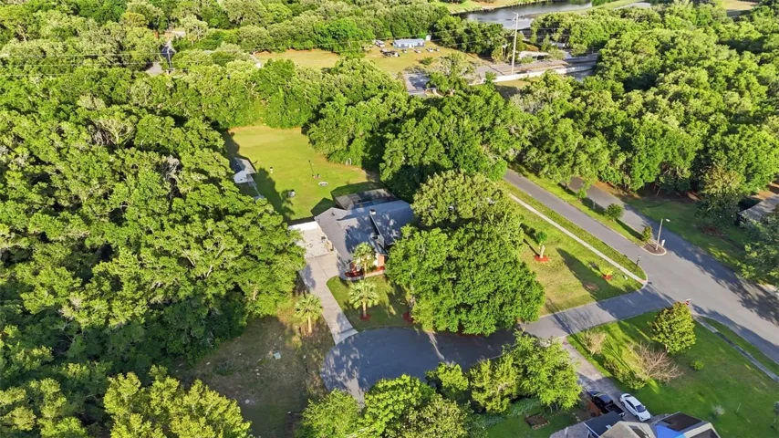 Aerial View of private Estate , Circular Driveway &amp; Acreage