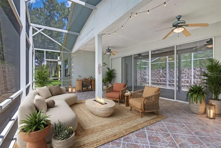 Virtually staged lanai