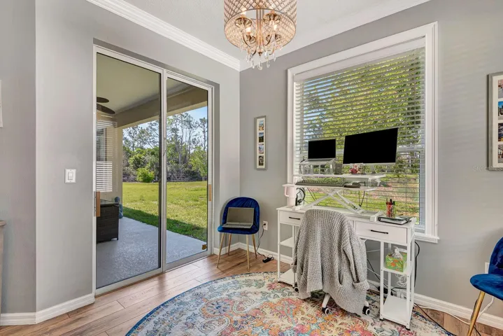 Kitchen/breakfast nook, currently being used as a office area, versatile space options.