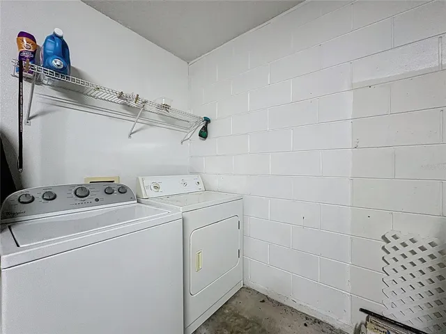 Laundry area in garage