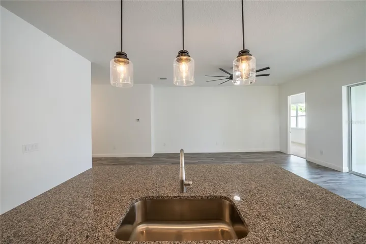 Island with stone countertops