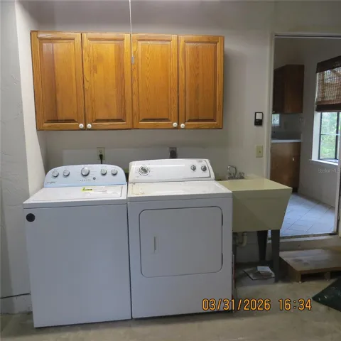 Laundry space in garage