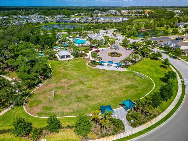 Aerial of soccer fields