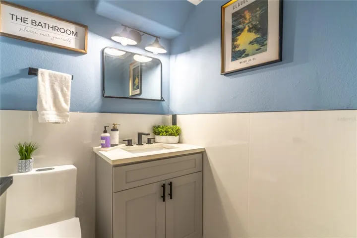1/2 bath off family room