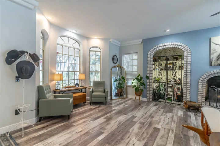 Living room with built-ins