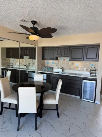 Dining area with view to kitchen