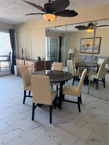 Dining area with view to balcony