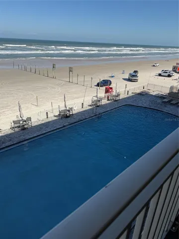 View of pool from the balcony