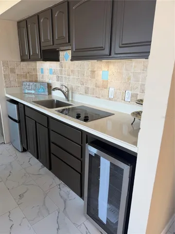 Kitchen with frig and wine frig