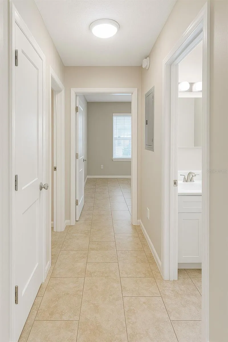 Hallway leading to bedroom wing