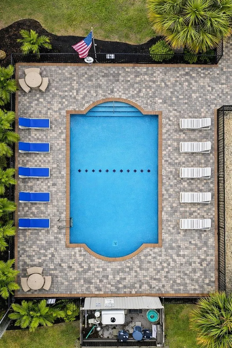 Community pool with well-maintained surroundings