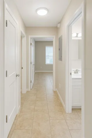 Hallway leading to bedroom wing