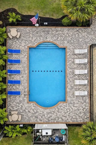 Community pool with well-maintained surroundings