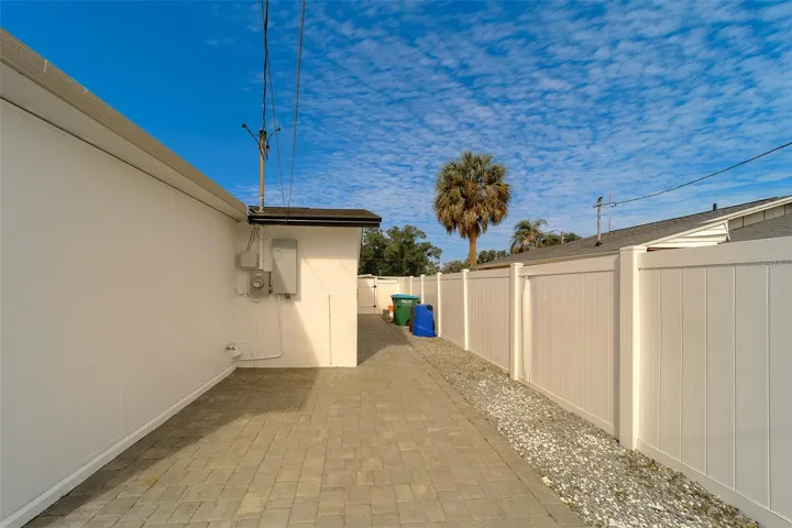 Pavers on side of home