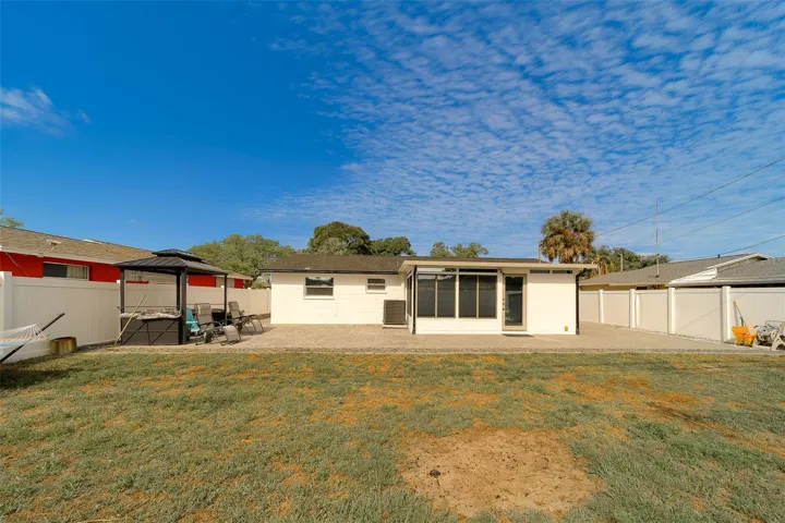 Large fenced in backyard