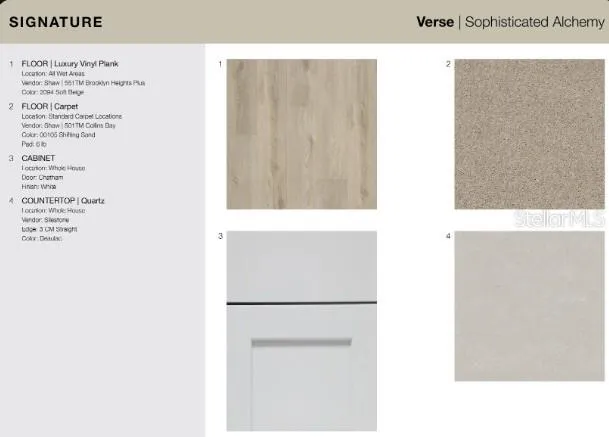 9337 Chiswell Trail design selections.  Home is under construction and selections are subject to change.
