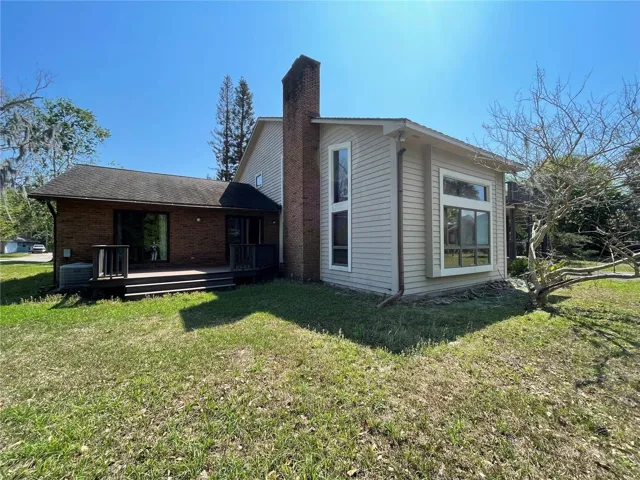 Fireplace and back of house