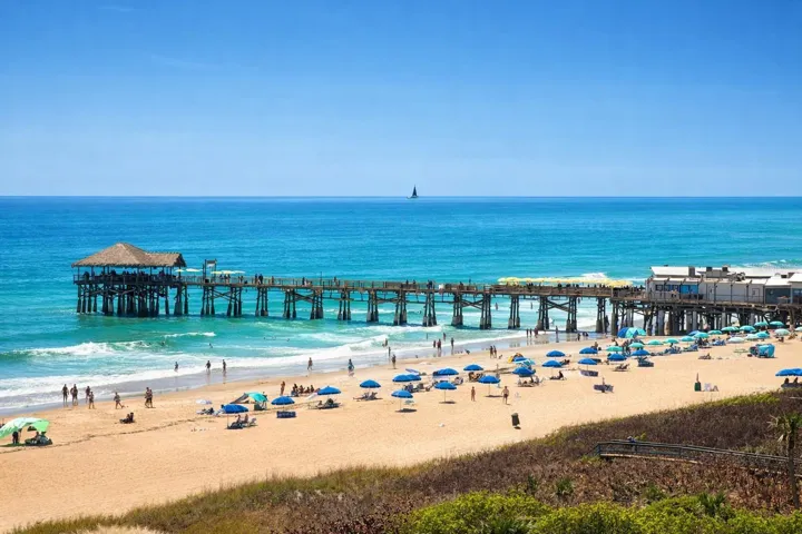 view of the Cocoa Beach Pier from the balcony