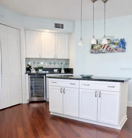 Kitchen Island and wine fridge