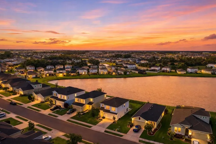 Sunset aerial view